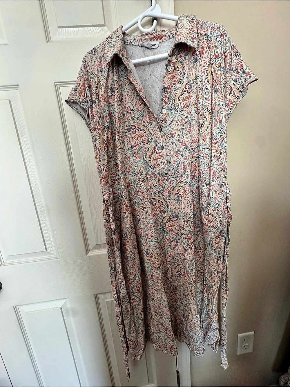 Lucky Brand Paisley Maxi Dress in Pink & Blue Size 2X Like New